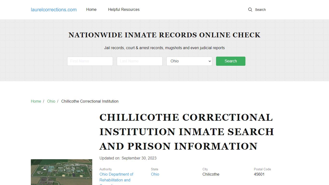 Chillicothe Correctional Institution Inmate Search, Visitation, Contacts