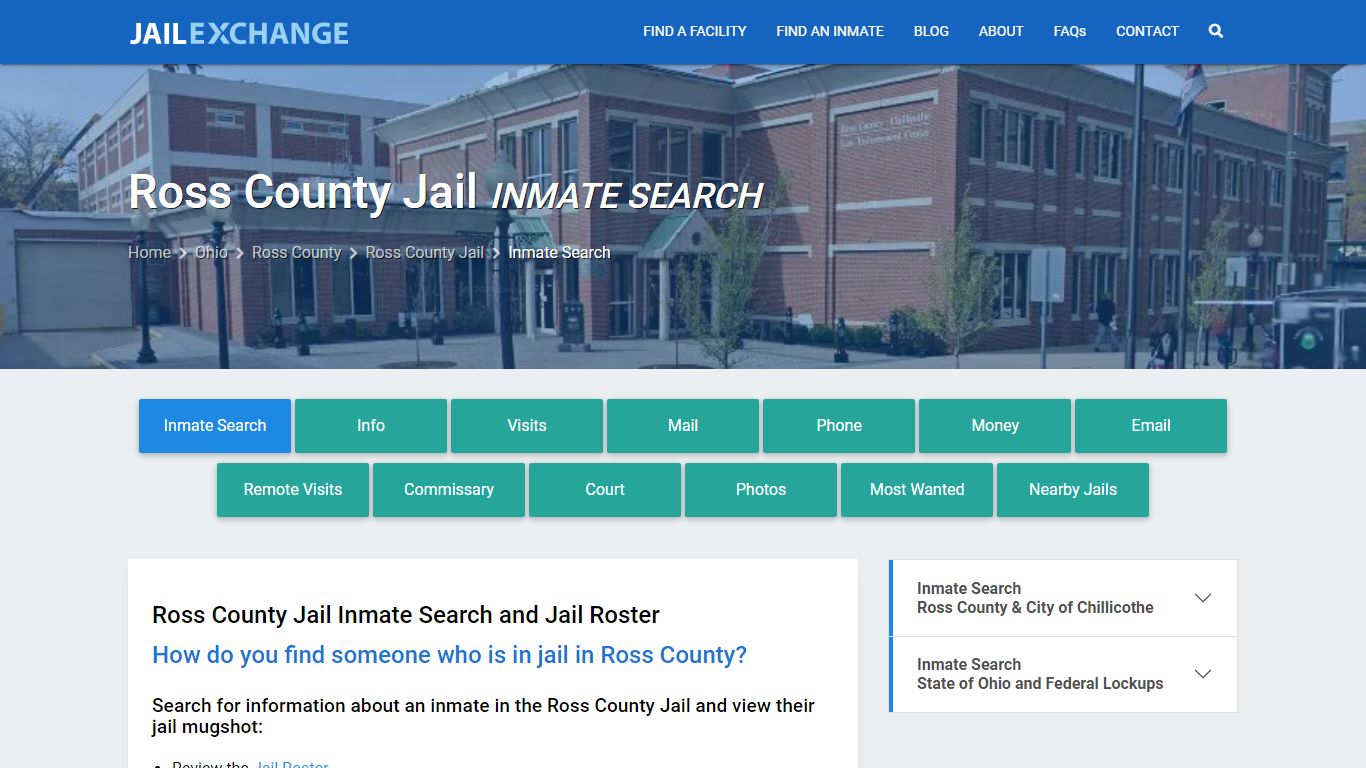 Inmate Search: Roster & Mugshots - Ross County Jail, OH